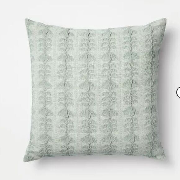 Woven Block Print Square Throw Pillow Light Green - Threshold™ designed with Stu - Picture 1 of 7